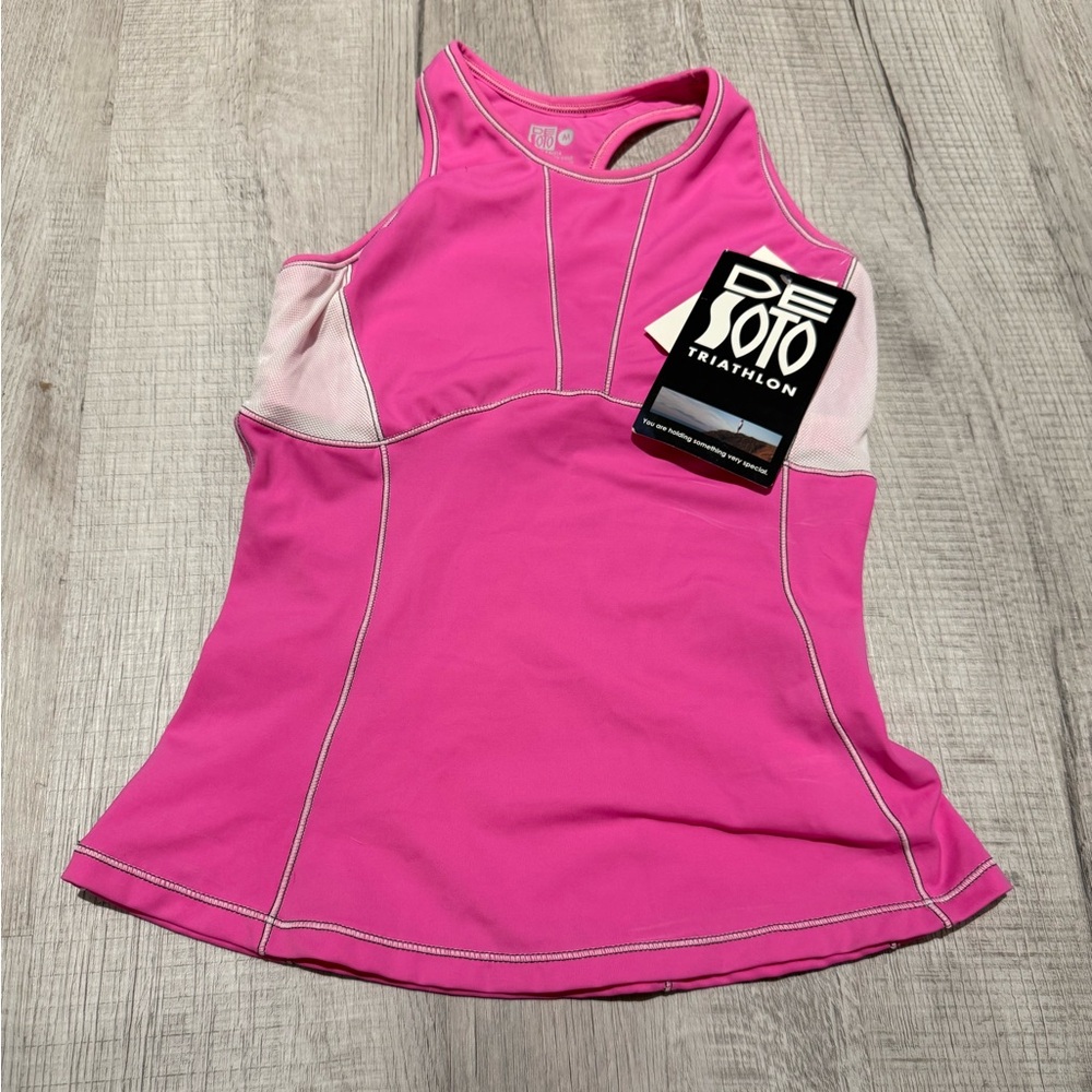 DESOTO Bright Pink Women's Sports Tank w/pockets Size Medium